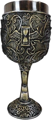 Miniatura 6 de Ebros Gift Alquimia gótica Black Death Steampunk Plaque Doctor Vino Copa Cáliz Con Encaje Scrollwork Bebida Drinkware Místico Heraldo De Doom Edgar