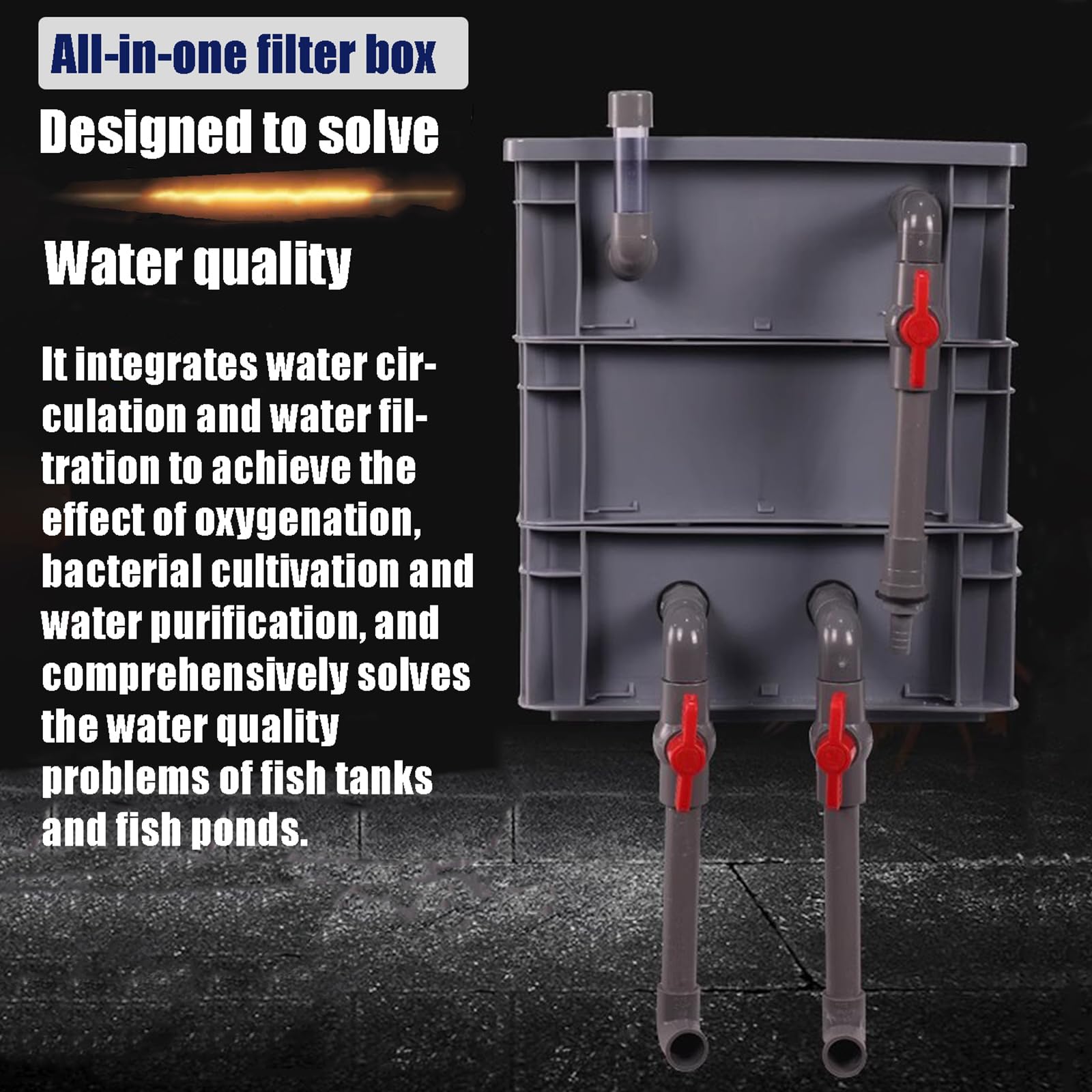 Generisch Filtr akwariowy, zewnętrzny 3-stopniowy filtr do akwarium, system filtrów kroplowych do akwariów, stawów, żółwi i ryb tropikalnych, wysokowydajny zestaw filtrów zewnętrznych