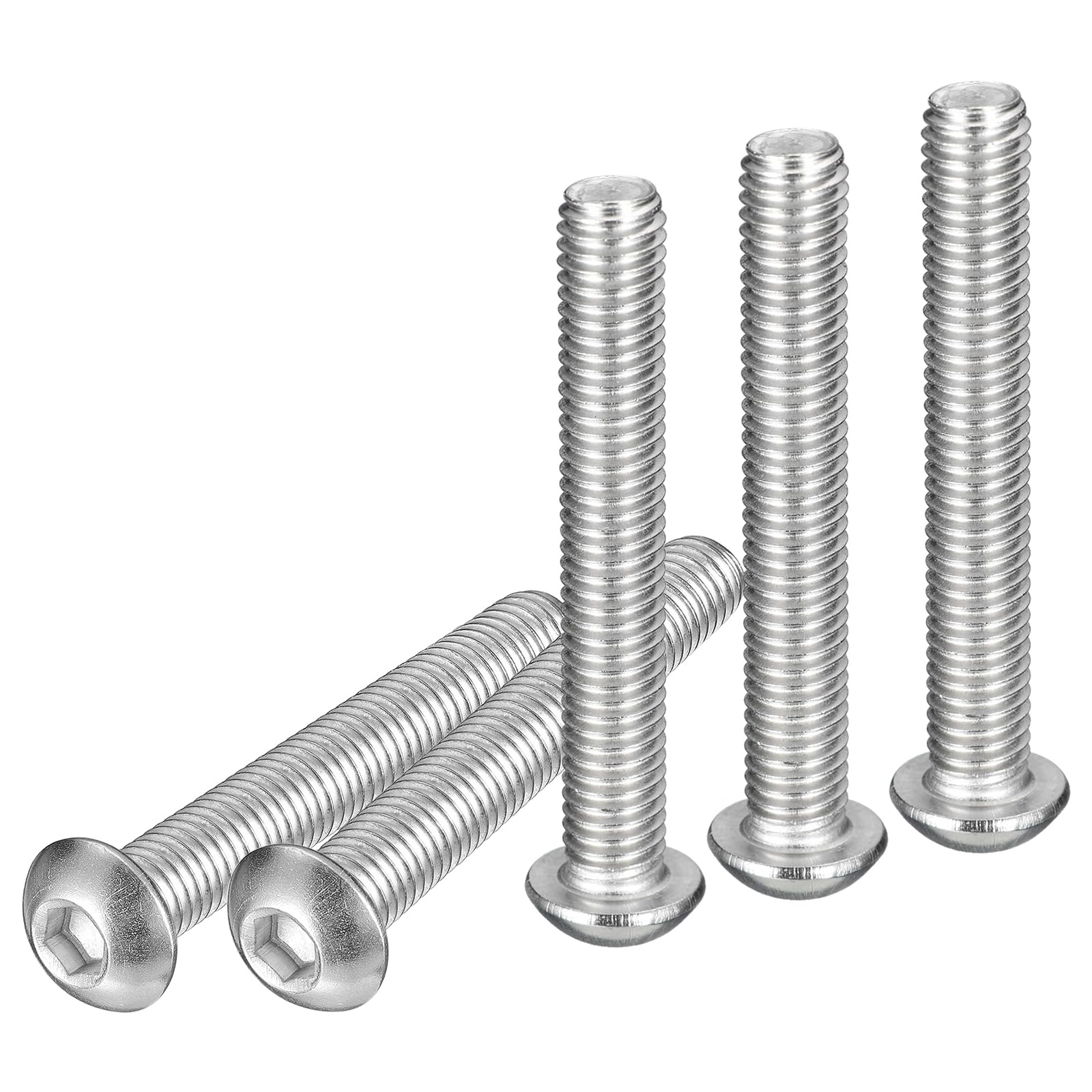 DTGN M8-1.25x55mm Button Head Socket Cap Screws, 10Pack, Good for Machine, 304 Stainless Steel 18/8