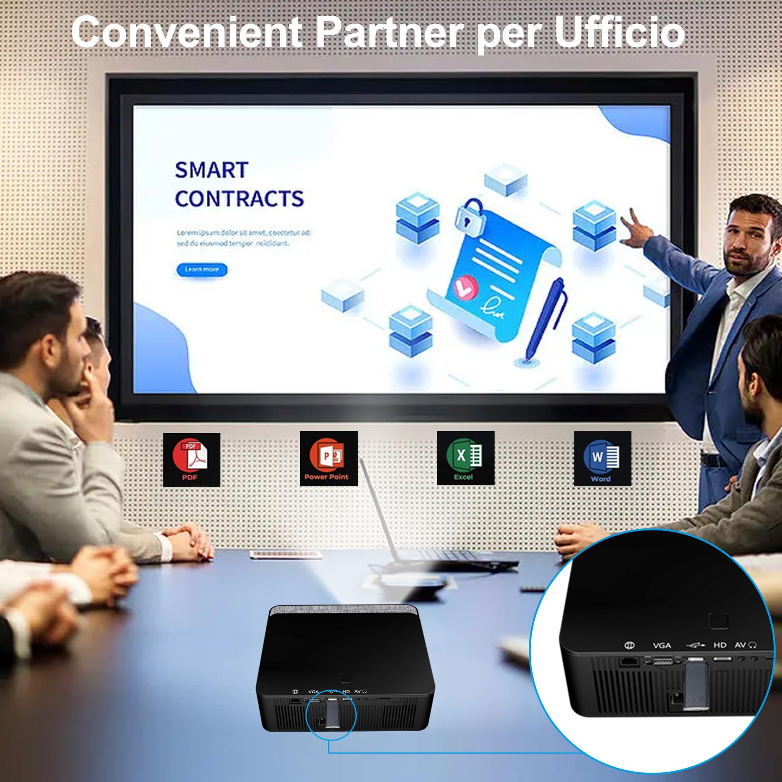 Projecteur Bluetooth WiFi 5G, mise à jour 9500L Full HD native 1080P Vidéo projecteur cinématographique en plein air, support 4D correction trapézoïdale, compatible avec TV Stick/Phone/PS5
