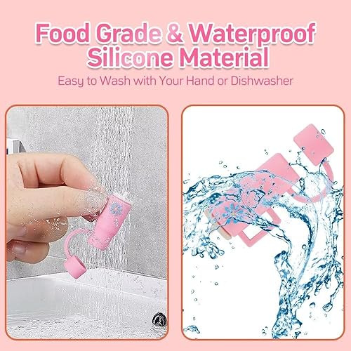 Miniatura 5 de Funda de popote  4 fundas de popote compatibles con vasos Stanley de 30 y 40 onzas con asa, cubierta de silicona para popote de 0.4 pulgadas0.394