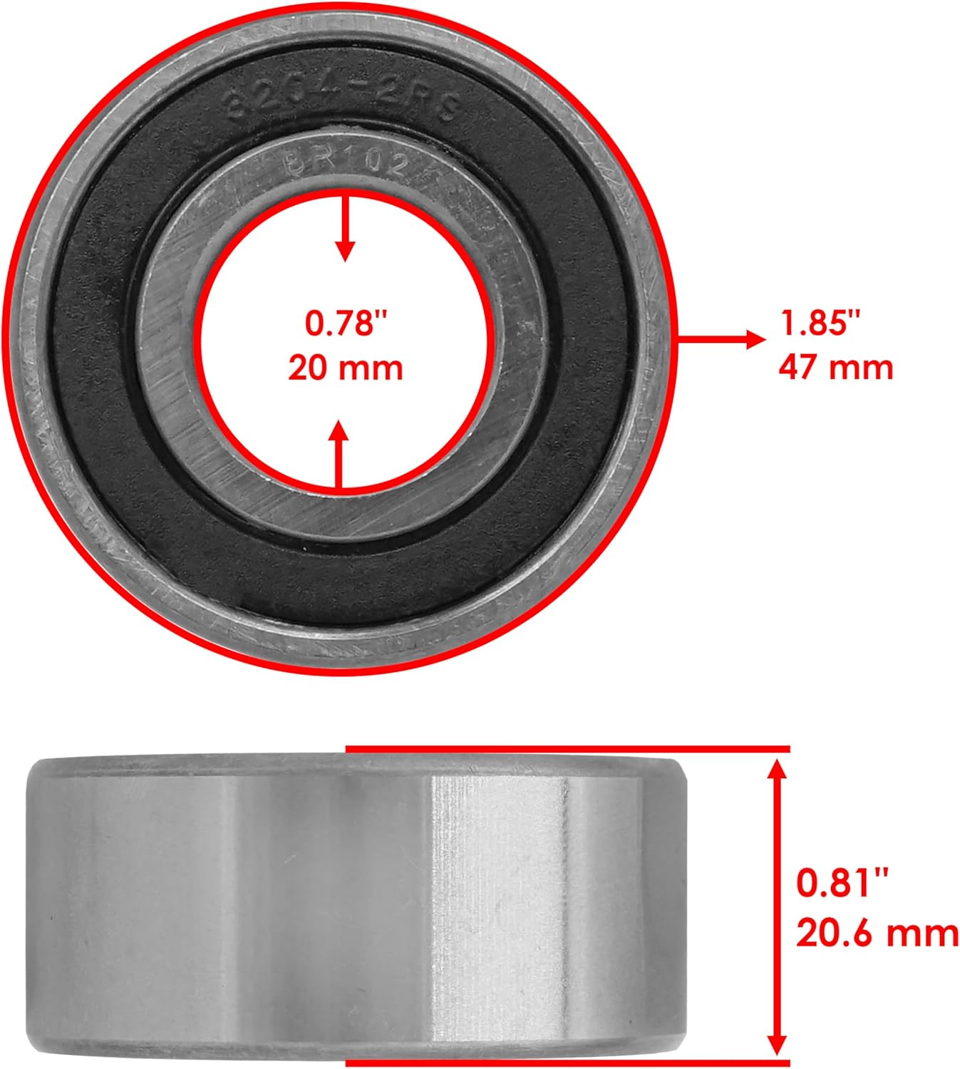 Caltric Rear Wheel Ball Bearings & Seal Kit Compatible with Honda Vtx1800 Vtx 1800 Vtx-1800 2002-2008