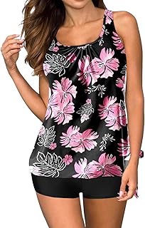 Traje de baño con pierna 54 nuevo traje de baño dividido mujeres estampado esquina cuadrada tankini trajes de baño top transpirable polos hombres