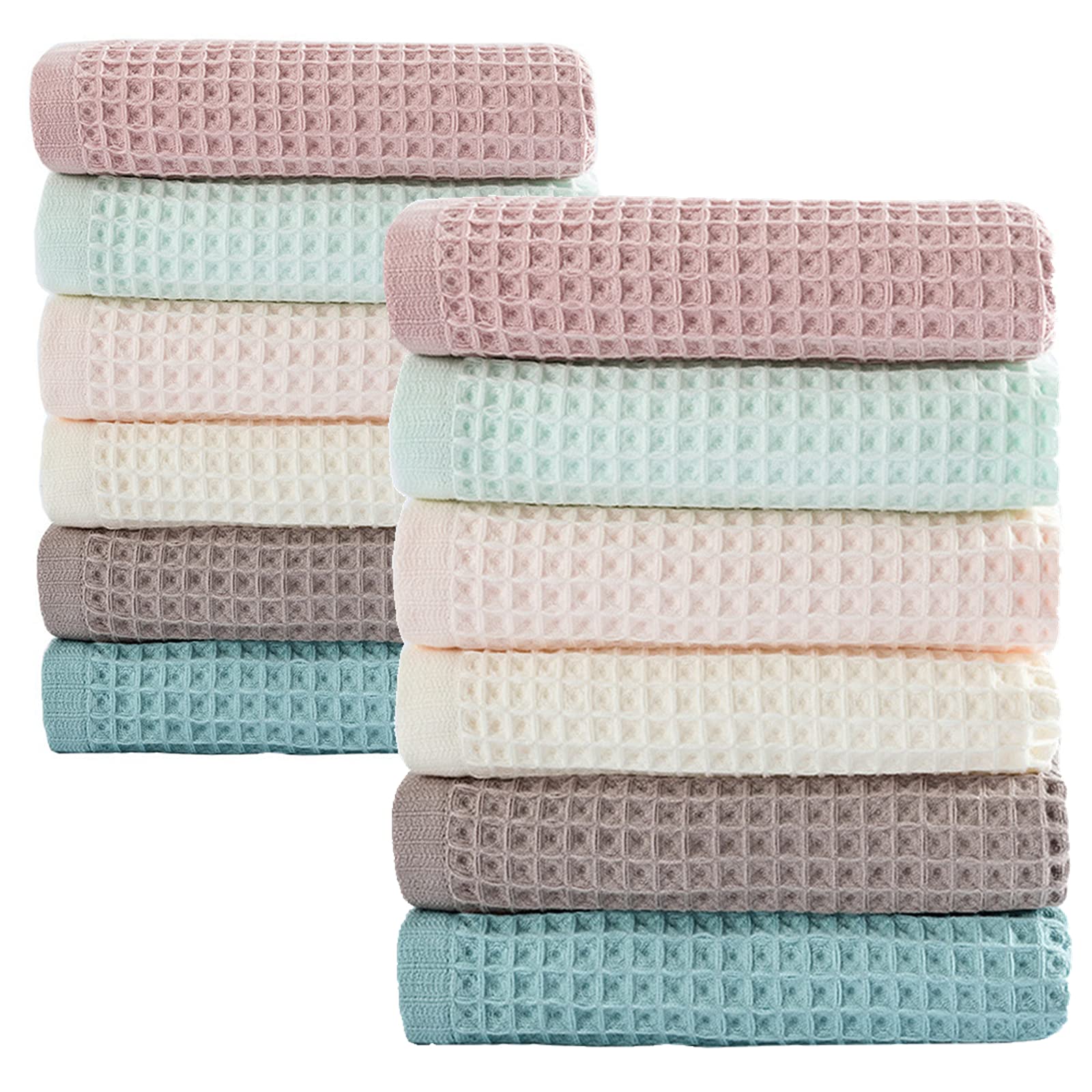 vfaejllCotton Kitchen Towels,12 Pack Waffle Weave Dish Towels for Drying Dishes,13x13 Inches Dish Rags for Washing Dishes, Kitchen Towels,Mix Color Dish Towels