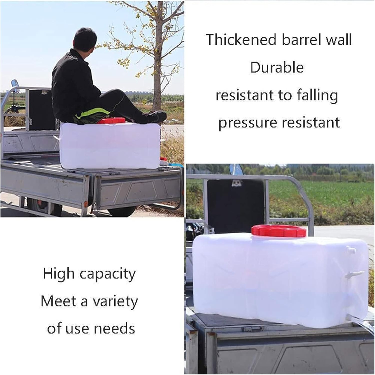 Water Tank Water Container with Tap 80l Portable Rain Barrel Water Collector Barrels Storage Container with Dispensing Tap for Home Camping Picnic Bbq Self-Driving Tour With Raw Material Be(Size:45L)