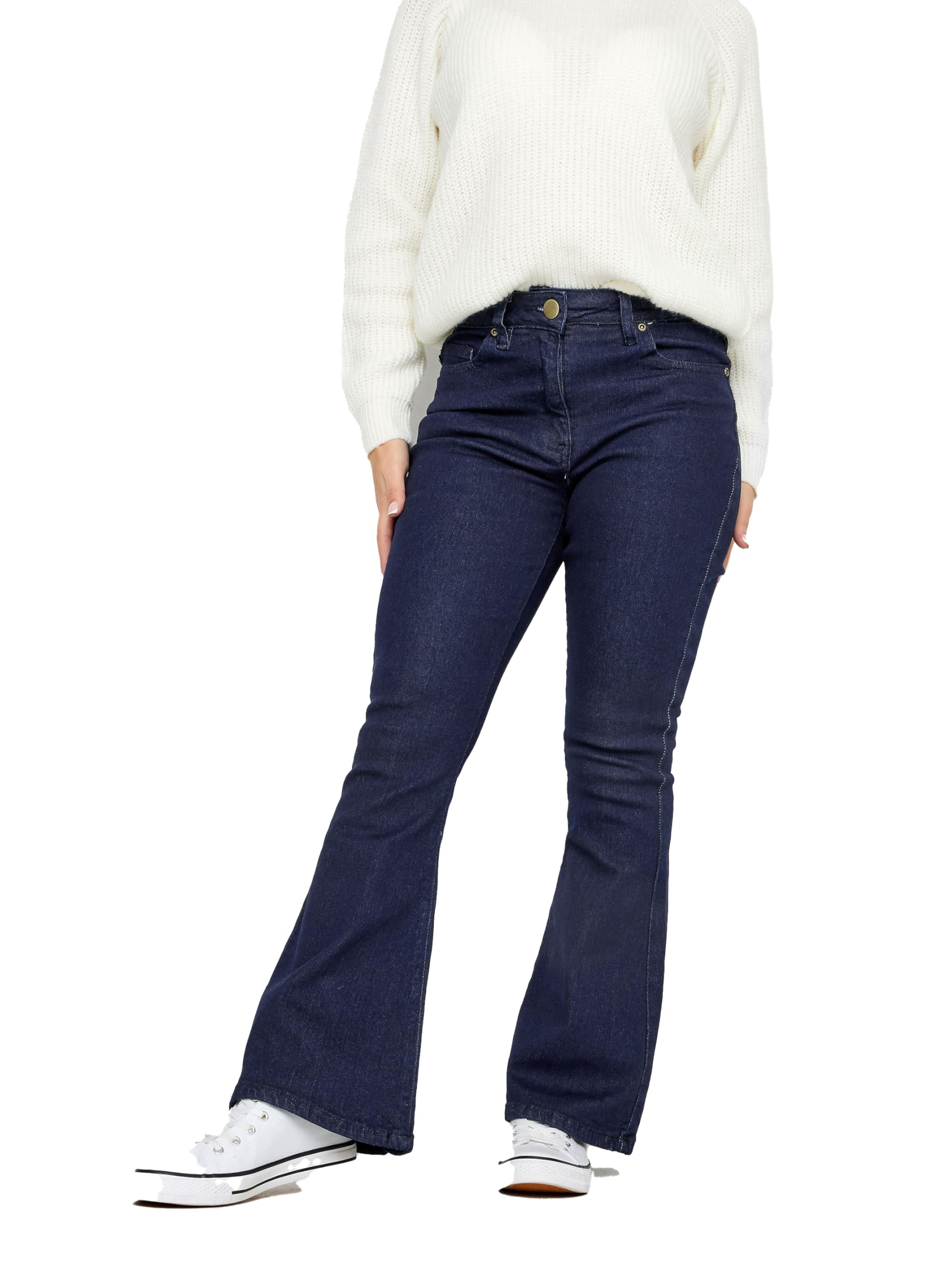 Pixiegirl Women's Blue Petite Kickflare Jeans In | Size: 10