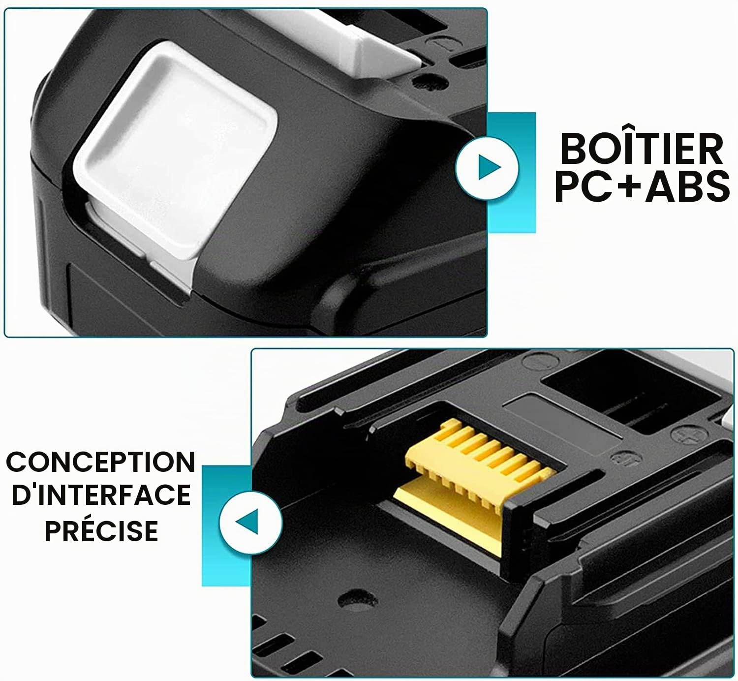 Lot de 2 batteries de rechange 5000 mAh pour batterie Ma-Kita 18 V