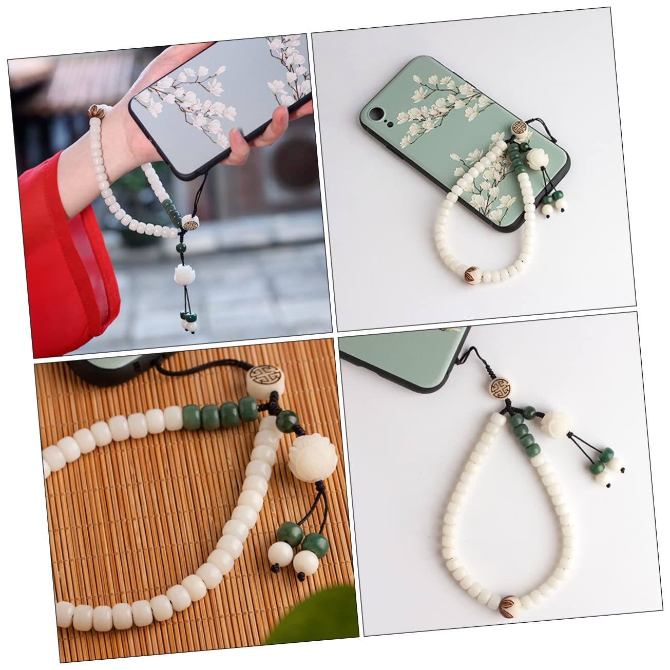 Artibetter 3piezas Cadena De Teléfono Móvil De Jade Colgante Desmontable Cuerda Decorativa Estilo Chino Correa Para Mantener Tu Móvil Seguro y Accesible