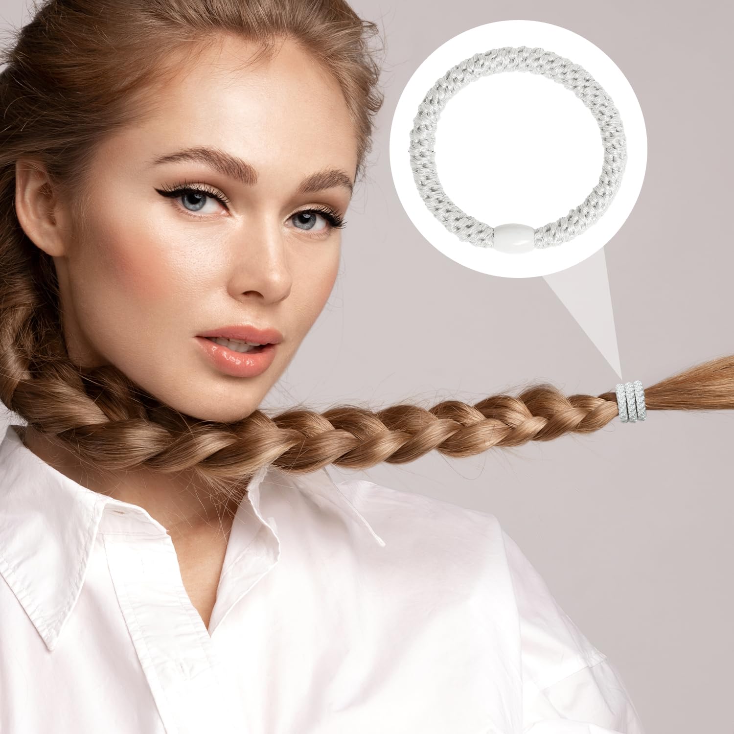 Hair Elastic Bands for Women and Girls Pack of 15 Multicolor Thick and Thin Hair Ties - Image 3