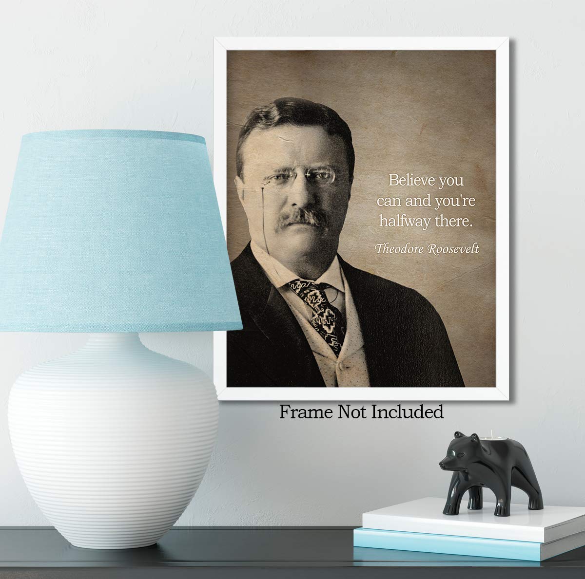Décal Mural Vinyle Citation Theodore Roosevelt - Décoration Murale Inspirante, Modèle M01B, Marque RexburgVinyl