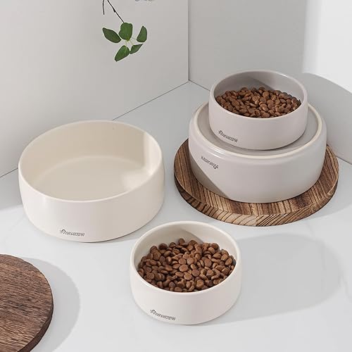 Miniatura 5 de Cuenco de cerámica para perros, 5.5 pulgadas, pequeño, resistente a derrames, resistente y moderno, alimentación de mascotas para perros pequeños y