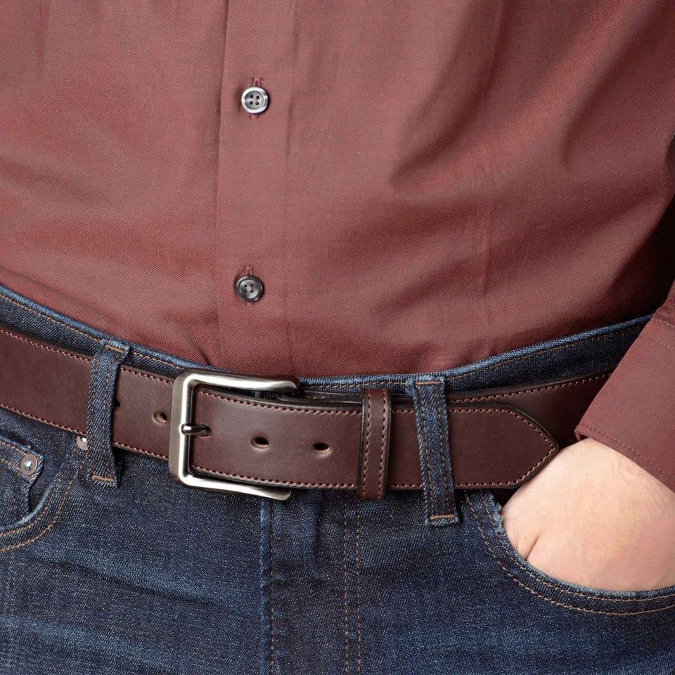 Bullhide Belts Mens Leather Belt, Genuine Full Grain Leather, Heavy-Duty, Nylon Stitched Belts, 1.50" Wide, Made in the USA4