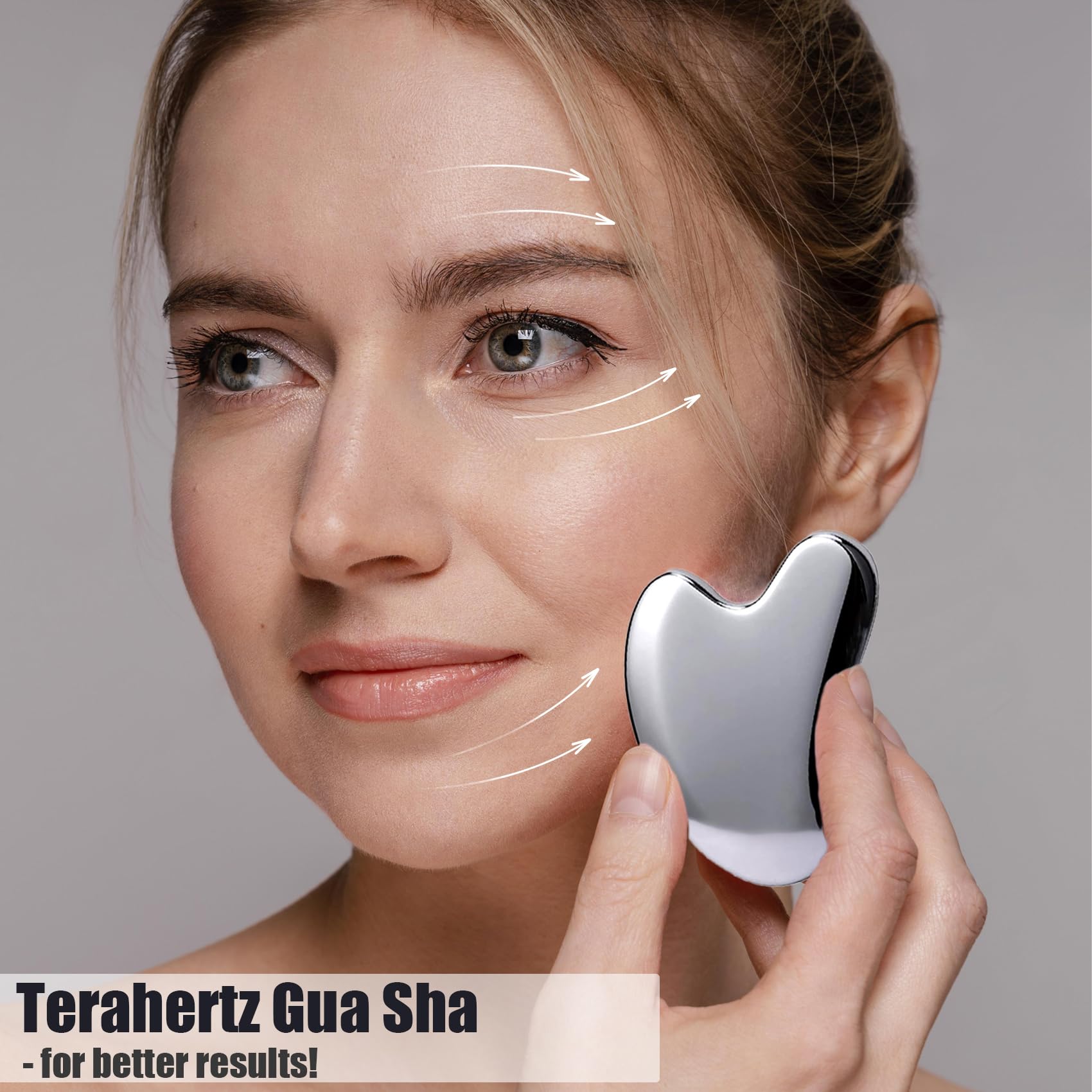 Terahertz Gua Sha & Roller - Set di strumenti per il viso, rullo viso e gua sha, strumento massaggiatore Guasha, per ridurre il gonfiore e migliorare le rughe, idea per mamme e donne