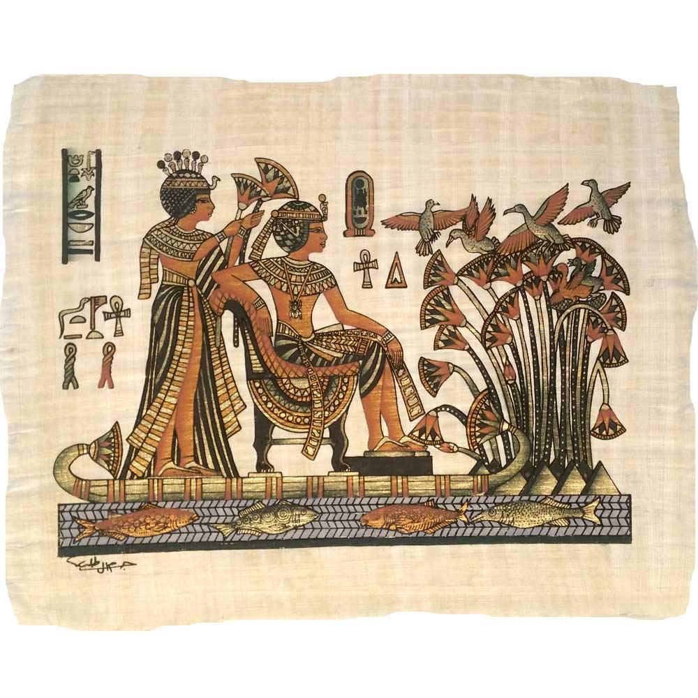 Papyrus original de Toutânkhamon peint à la main 33x43 cm