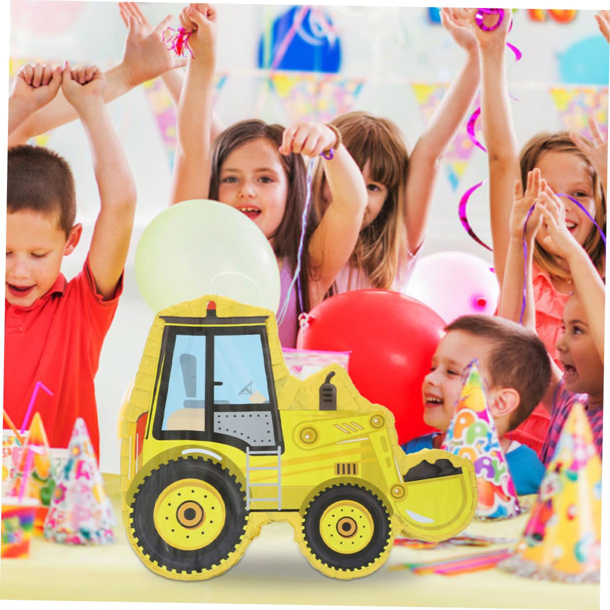 TOYANDONA Piñata para Fiesta Infantil Set de Papel Hecha a Mano de Excavadora de Forma Creativa Adecuado para Celebraciones y Cumpleaños