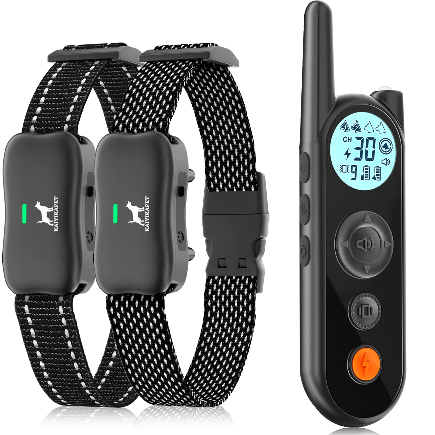 Invisible Fence for 2 Dogs, Electric Dog Fence, Dog Training Collar with Remote 1.15 Mile, 3 Safe Training Modes, Security Lock, Flashlight, IPX7 Waterproof Shock Collar for All Breeds, Sizes
