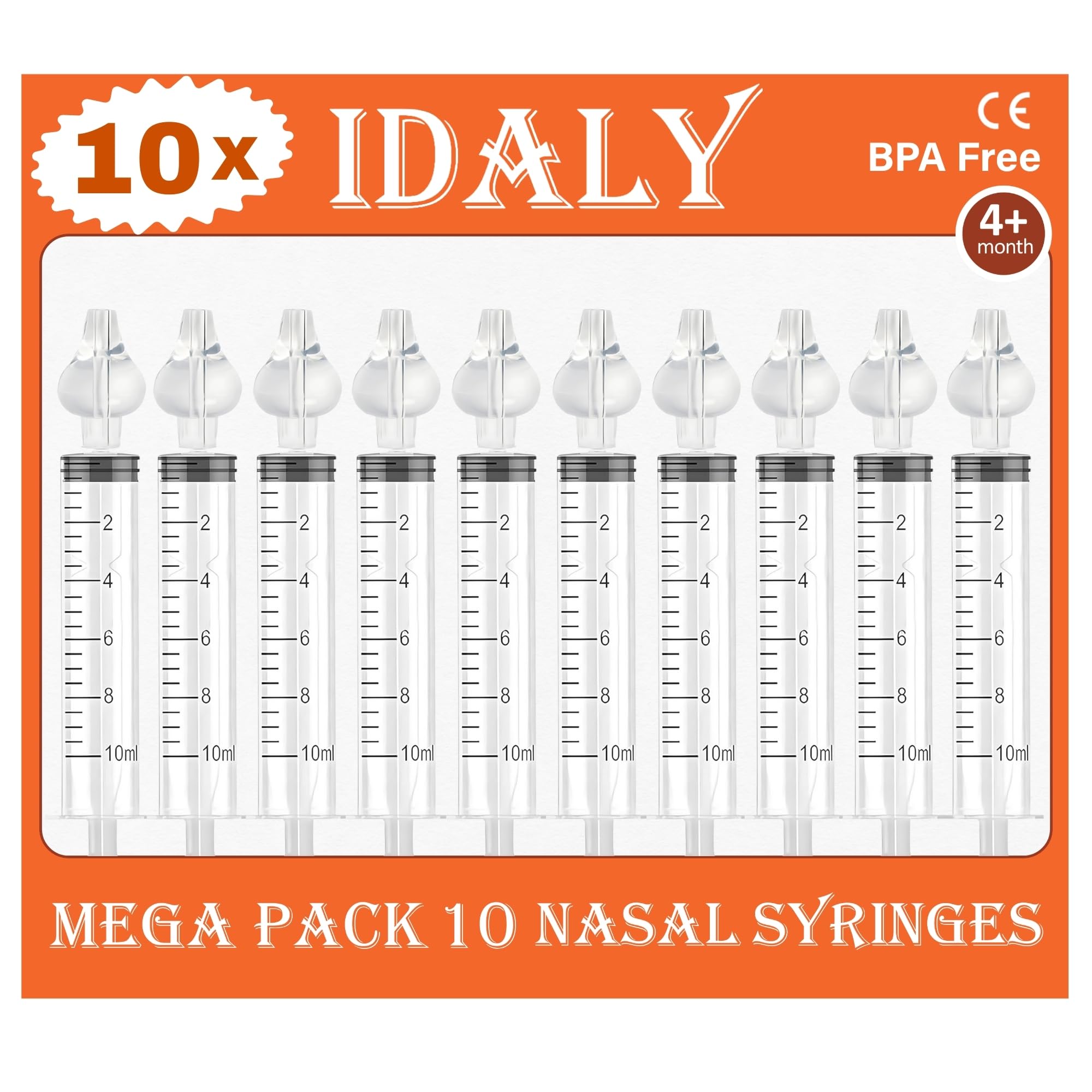 MEGA Pack of 10 Syringe Baby Nasal Wash – Nasal Wash Syringe for Babies – Reusable Nasal Irrigator Snot for Babies – Nasal Aspirator Cleaner.