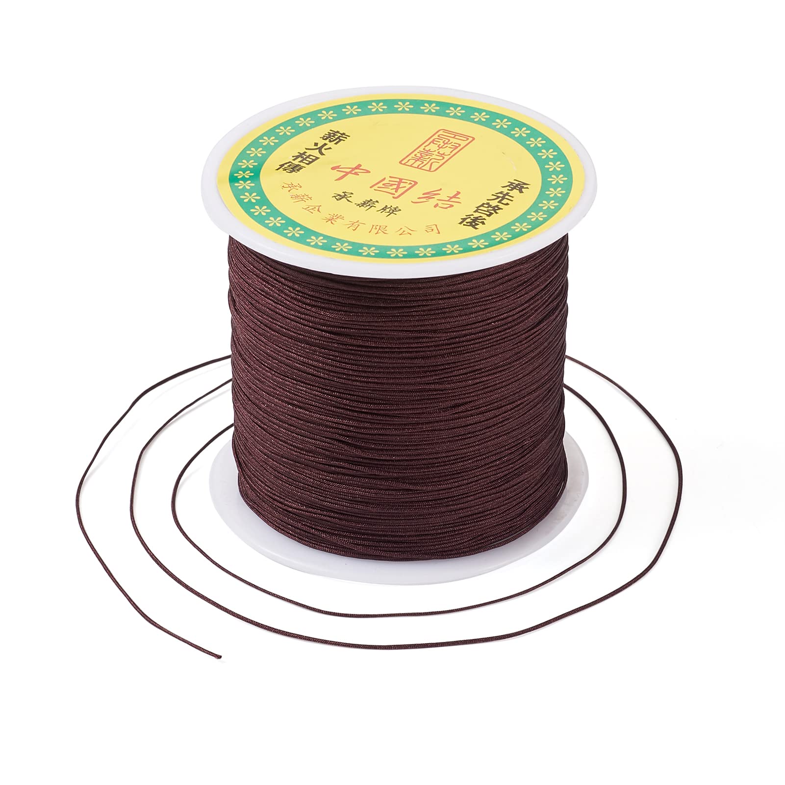 Cordon en nylon tressé marron noix de coco 0,5 mm sur bobine Pandahall pour bijoux