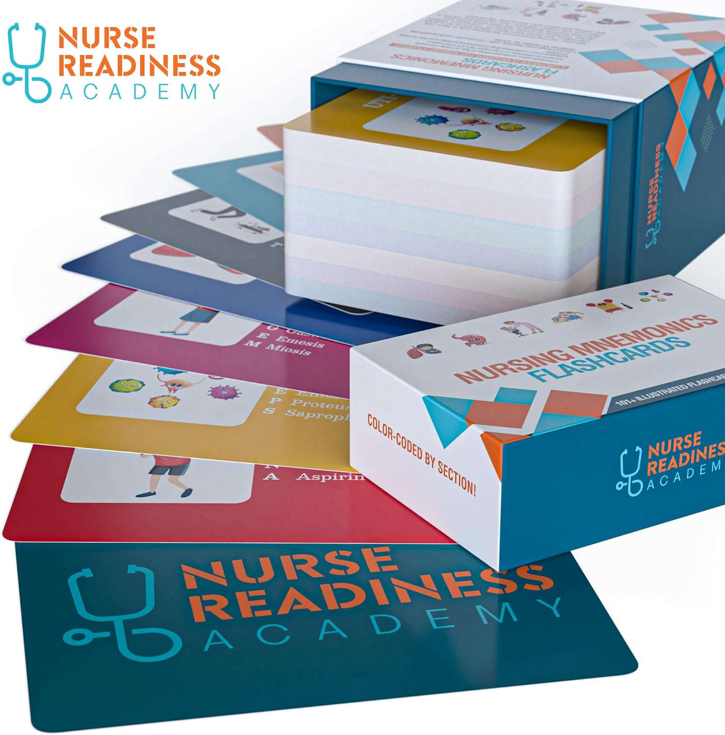 Nursing Mnemonics Flashcards: 101+ Illustrated Flashcards for Nursing Students with Proven Memory Devices to Crush Nursing School and Ace The Next Gen NCLEX