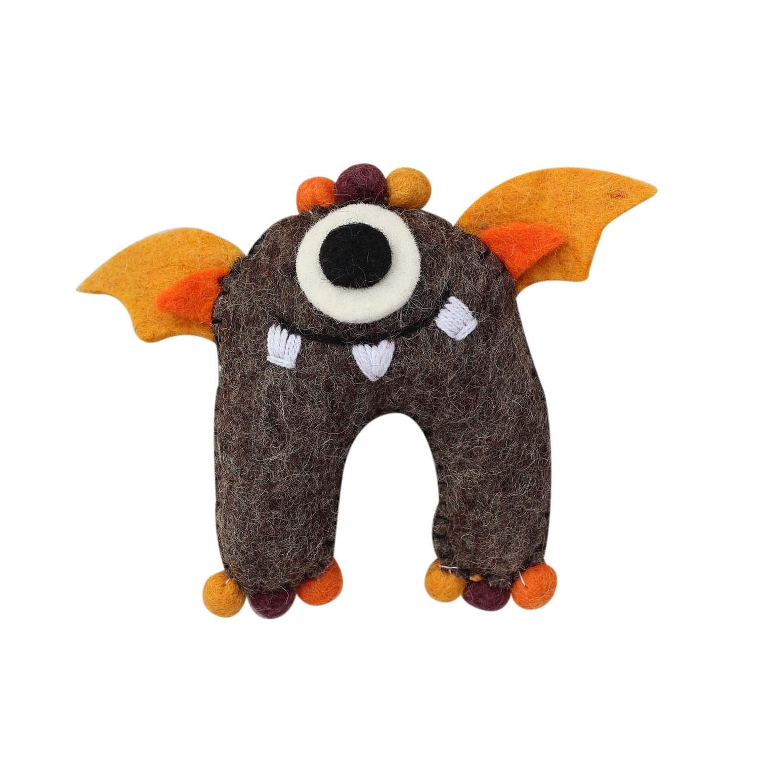 Global Groove Handmade Tooth Fairy Pillow with Pocket from Nepal Earth Brown Monster