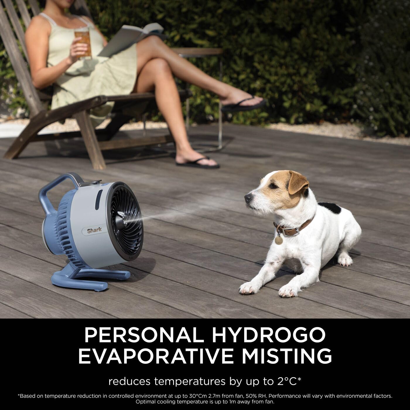 Shark FlexBreeze HydroGo Cordless Fan, Powerful Portable Fan with Misting, Indoor & Outdoor Cooling, Quiet & Durable, Compact & Lightweight, 5 Speed Settings, Glacier FA050UKBL — view 5
