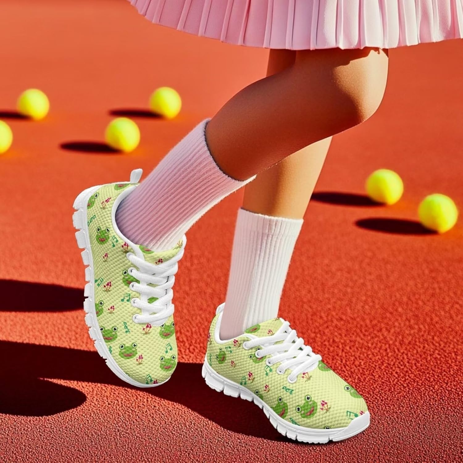 Boys Girls Sneakers Athletic Running Tennis Sport Shoes Non-Slip Lace-Up Lightweight Shoes Athletic Sport Breathable Sneakers for Litter Kids US 11-5