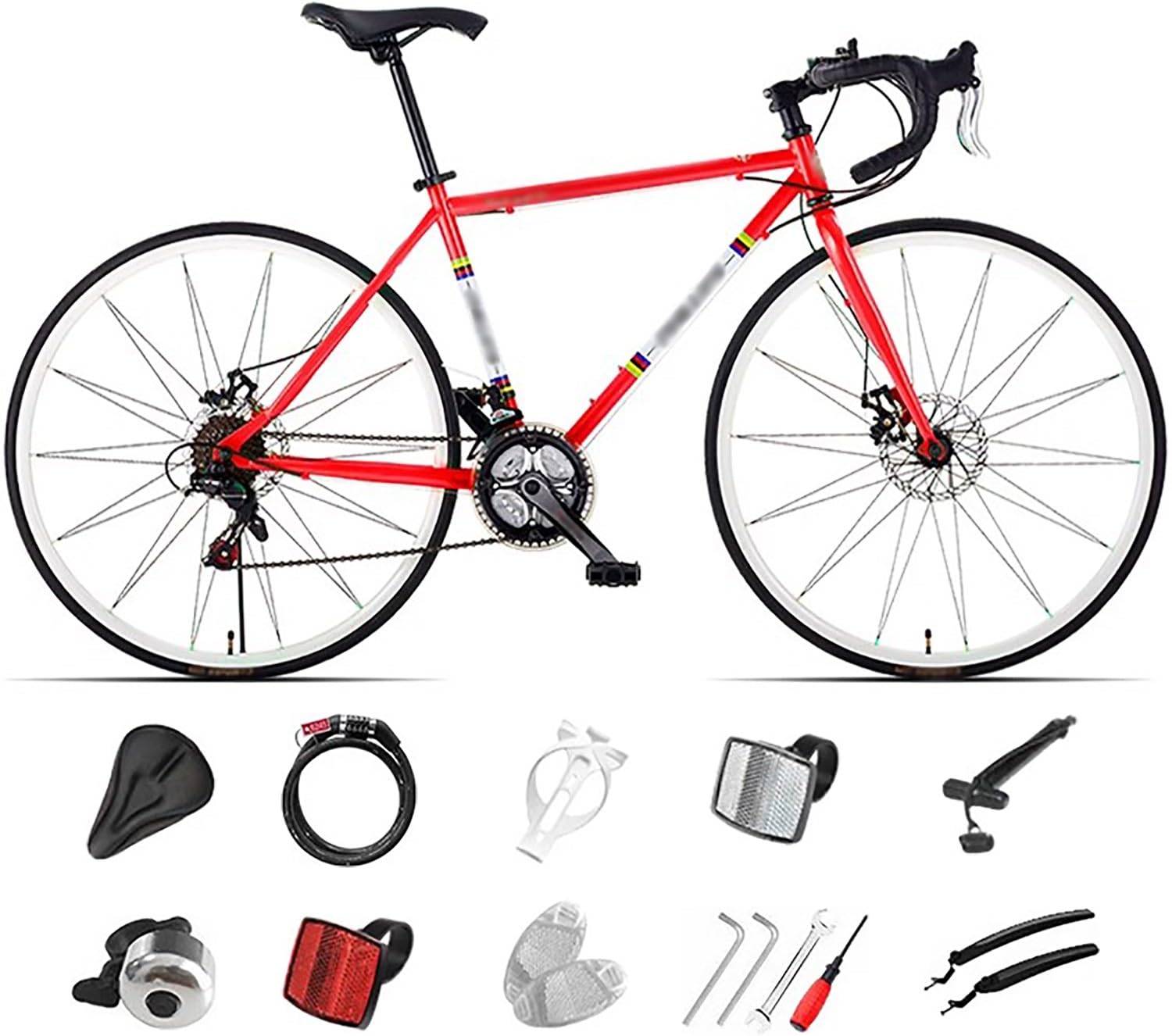 Rennrad, 700C Pendlerrad, 24/27/30 Gang-Schaltung, Rennrad für Männer Frauen, Rahmen aus Kohlenstoffstahl, Scheibenbremse, Fahrrad für Erwachsene, Citybike