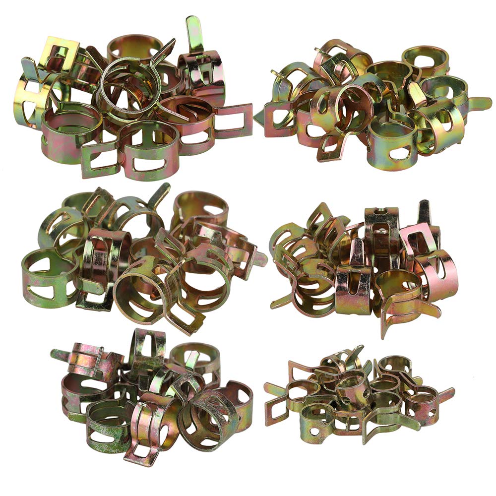 60 pcs Hoops Hose Clamps Fuel Hose Line Water Pipe Clamp Assortment Set
