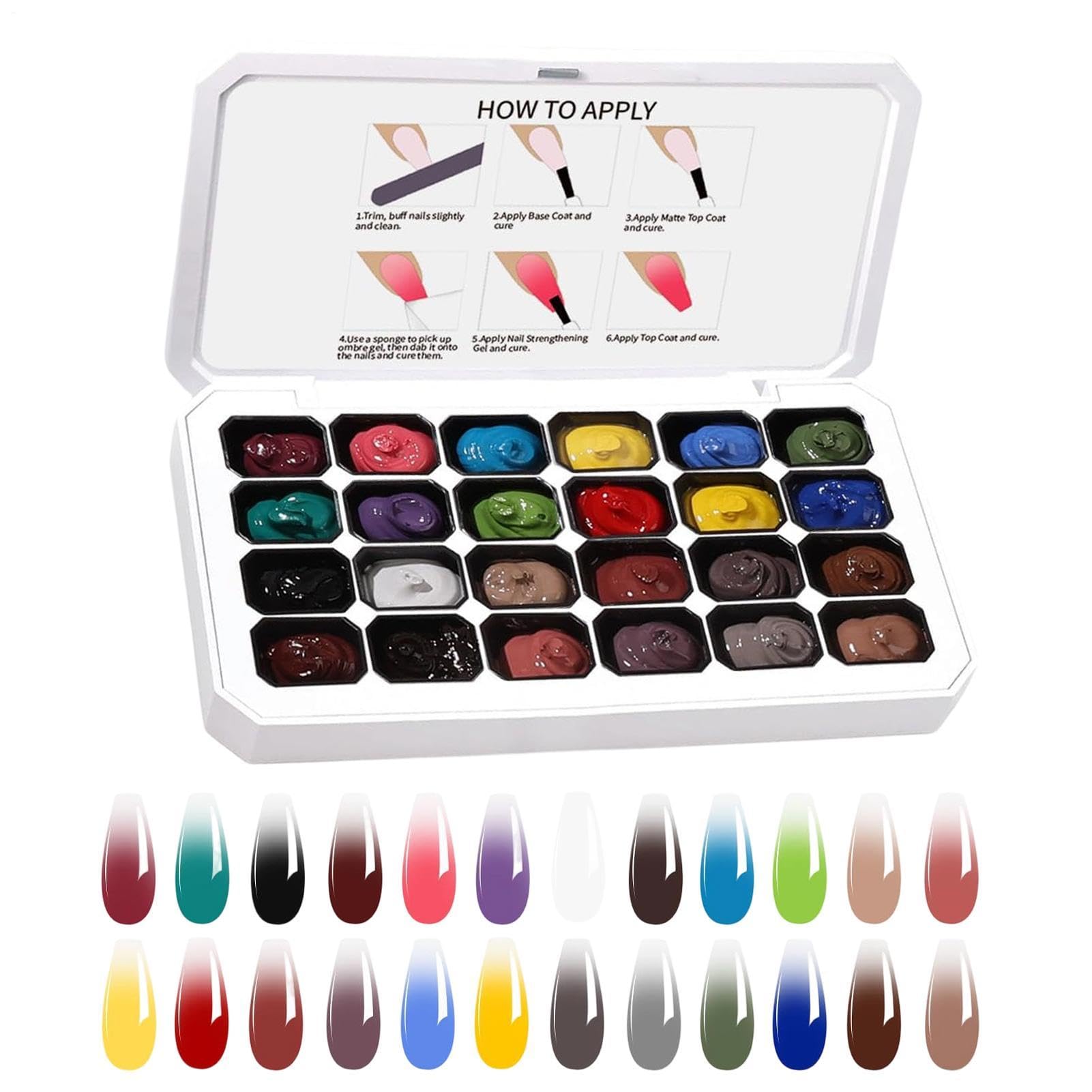 Kit para uñas de 24 colores con herramientas de modelado en casa 8