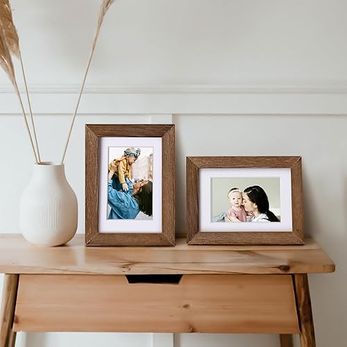 Vista 164 de Egofine Portarretratos de 9 x 12 pulgadas hecho de madera maciza con plexiglás, fotos de 5 x 7/6 x 8 con paspartú o de 9 x 12 pulgadas sin paspartú