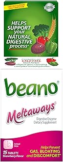Beano Meltaways, Gas Prevention & Digestive Enzyme Supplement, Strawberry Flavor, 15 Count
