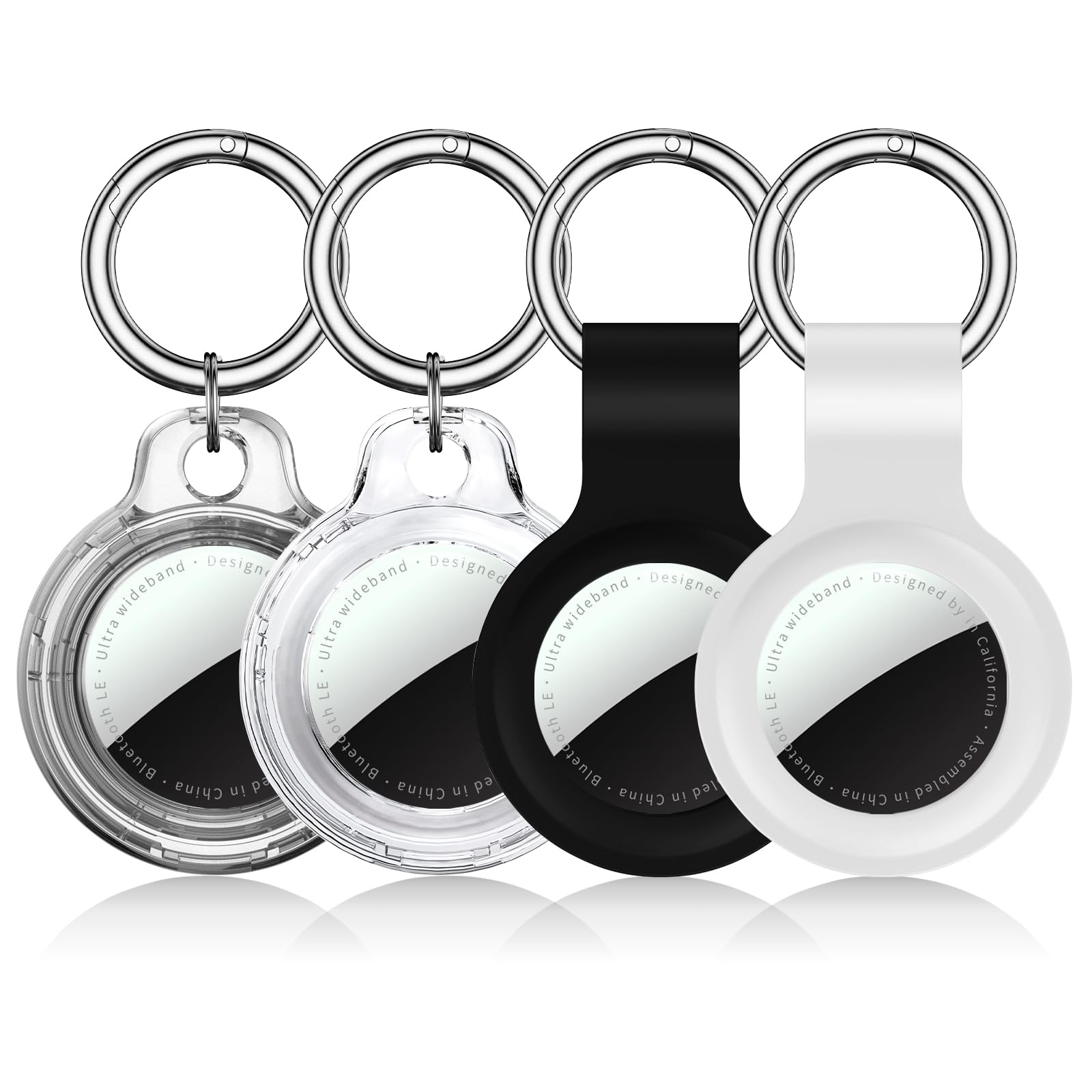 Photo 1 of Compatible with AirTag Holder Case with Keychain, 4 Pack Protective Cases Cover Tags GPS Tracker Item Tag Finders Accessories for Kids, Bags, Luggage?2 Styles?