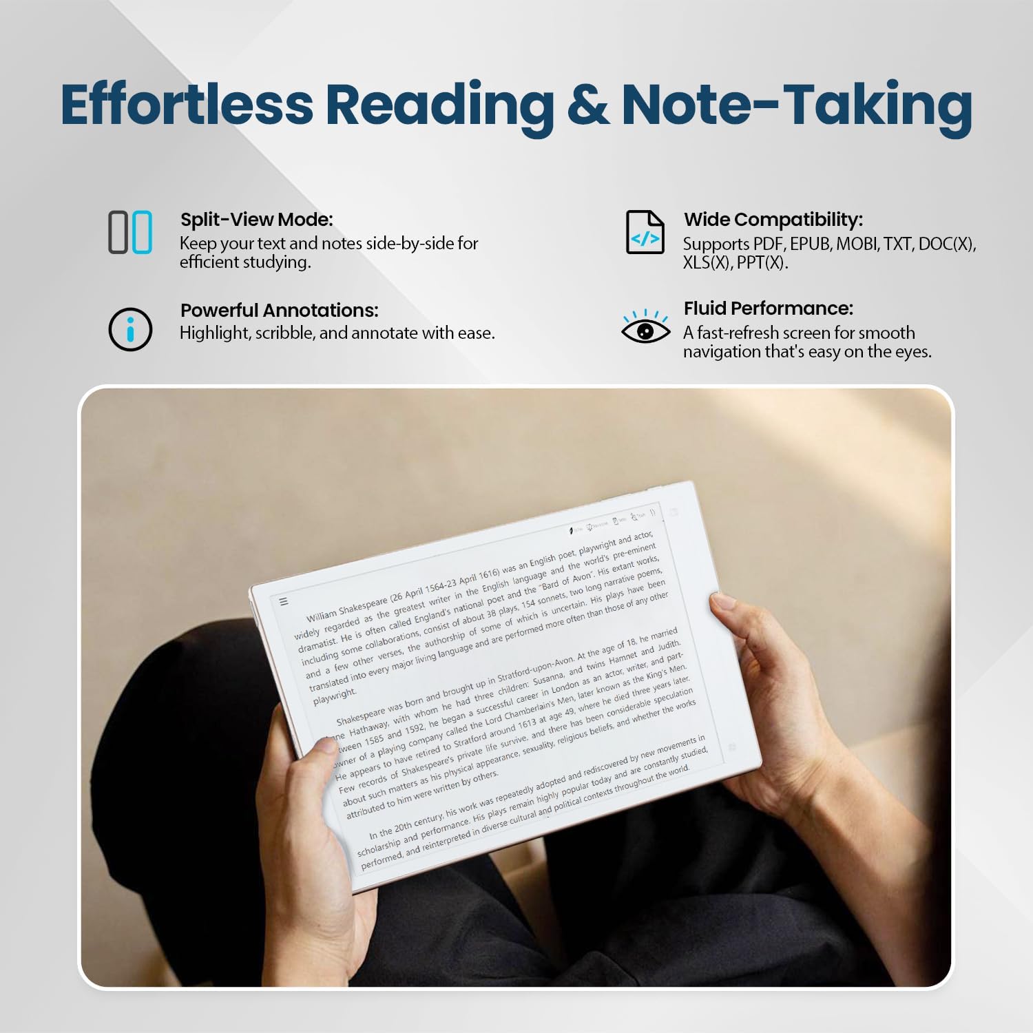 iFLYTEK AINOTE 2: 10.65" E-Ink Digital Paper Tablet – AI Meeting Assistant, Automated Smart Summaries, Live Voice-to-Text Transcription & Included Stylus