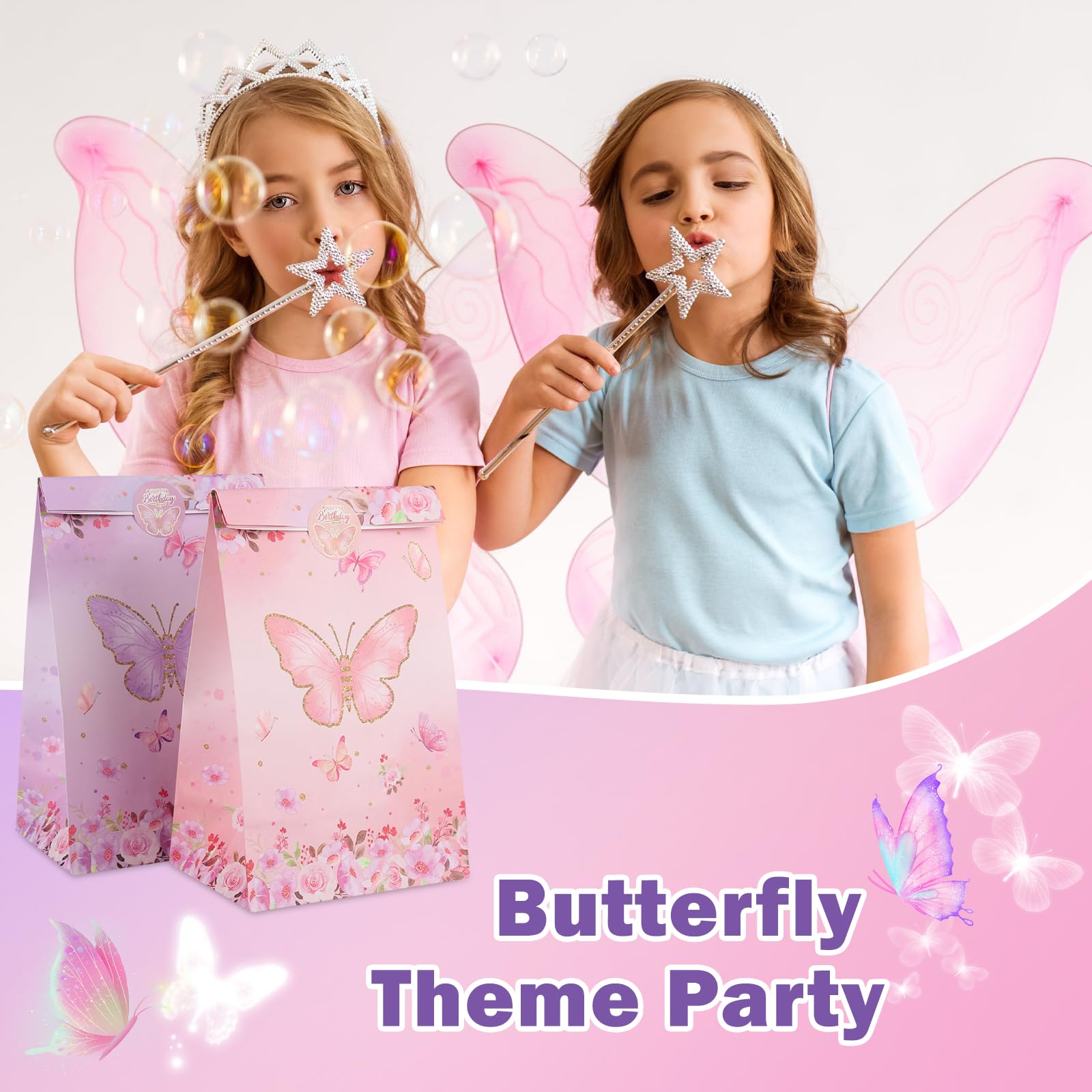 Gadget Farfalla Compleanno Bambini Kit Sacchetti Regalo