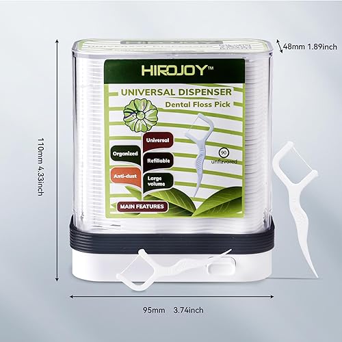 Miniatura 6 de Soporte para púas de hilo dental, dispensador de púas de hilo dental con 90 púas de hilo dental sin sabor para limpiar los dientes, dispensador de