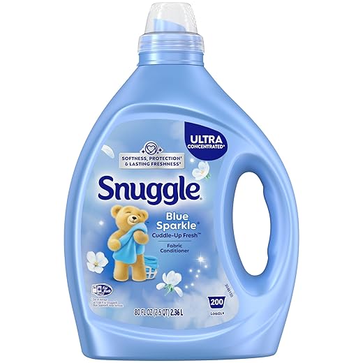 Snuggle Blue Sparkle Liquid Fabric Softener, 2X Concentrated, 200 Loads, 80 Fl Oz