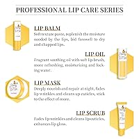 Vista 4 de Máscara de labios con leche de miel, bálsamo labial, aceite de labios, kit de cuidado de labios, hidratante y nutritivo para labios secos