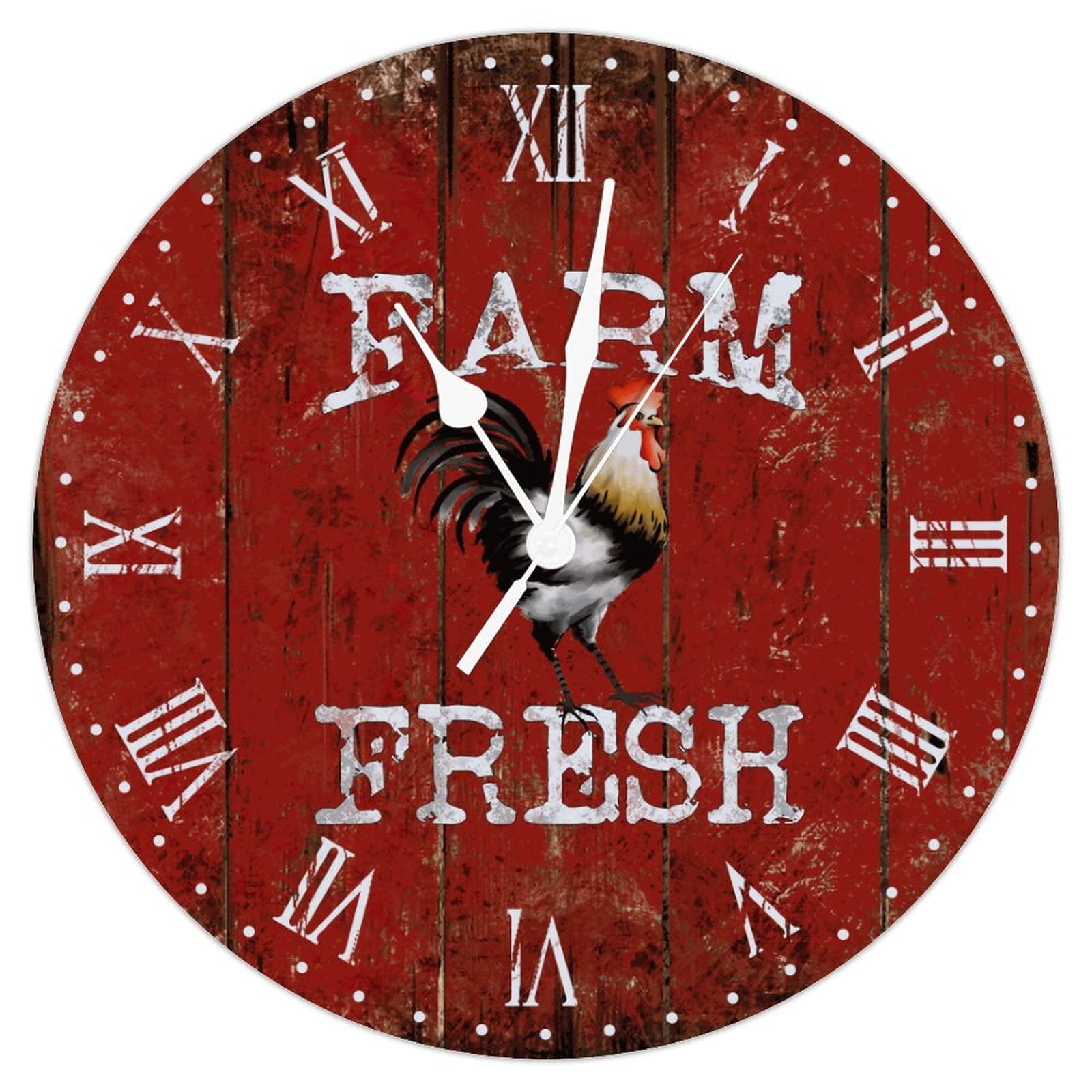 Horloge murale bois coq de la ferme cadeau anniversaire agriculteur
