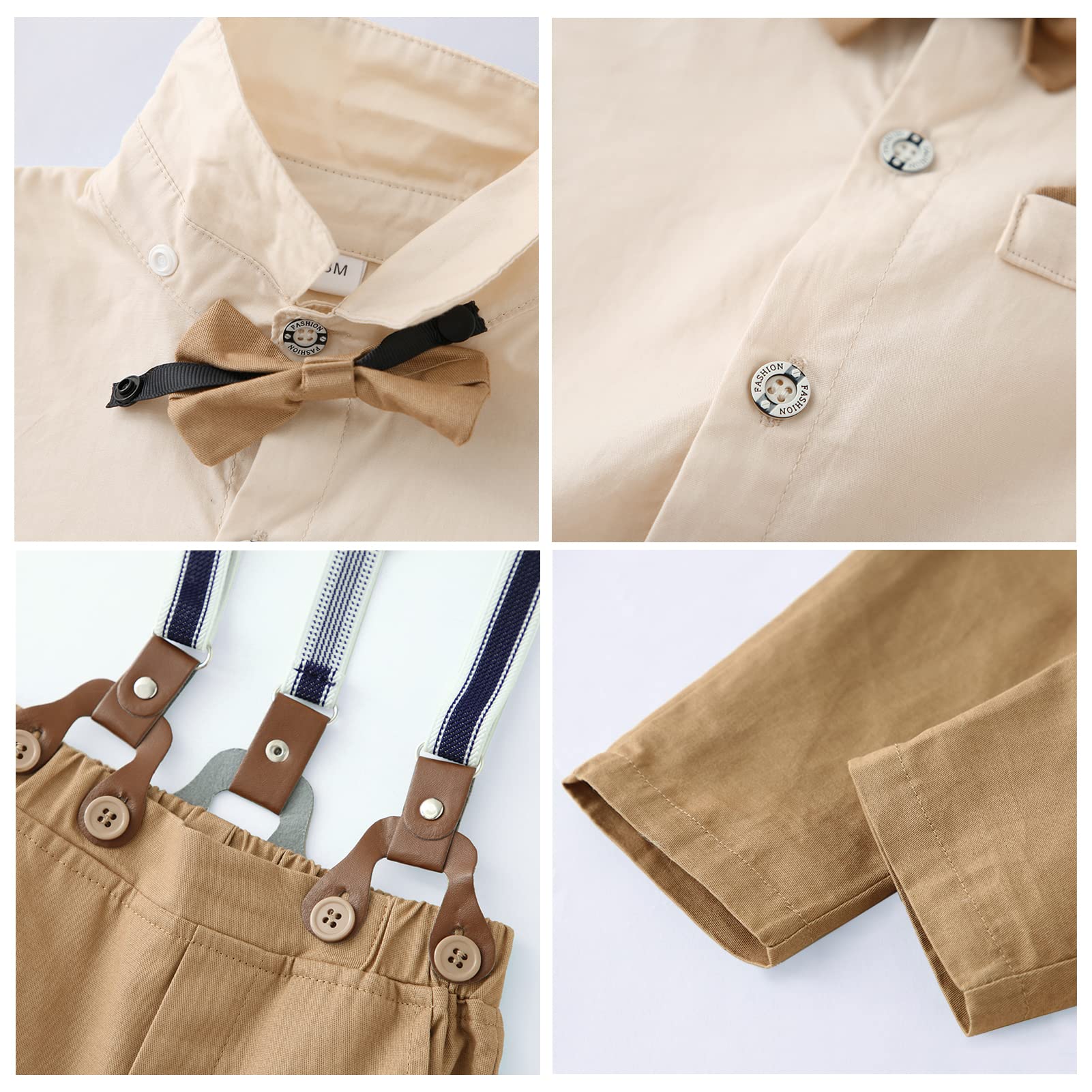 Traje de Conjuntos para Bebé Niño, Niño Conjunto Ropa Camisa con Pajarita + Pantalón Para Bautizo Boda