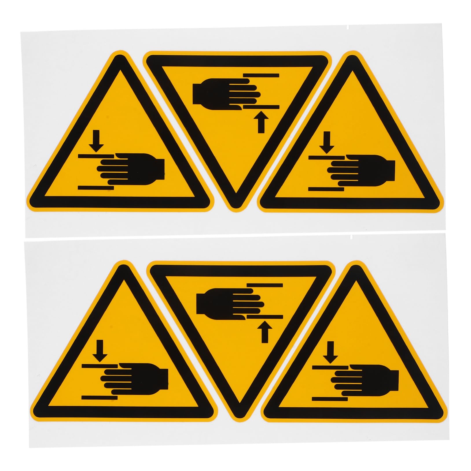 Unomor Prevent Pinch Accidents 6 Pack Warning Label Stickers Adhesive Safety Warning Signs Caution Sticker for Machinery Office