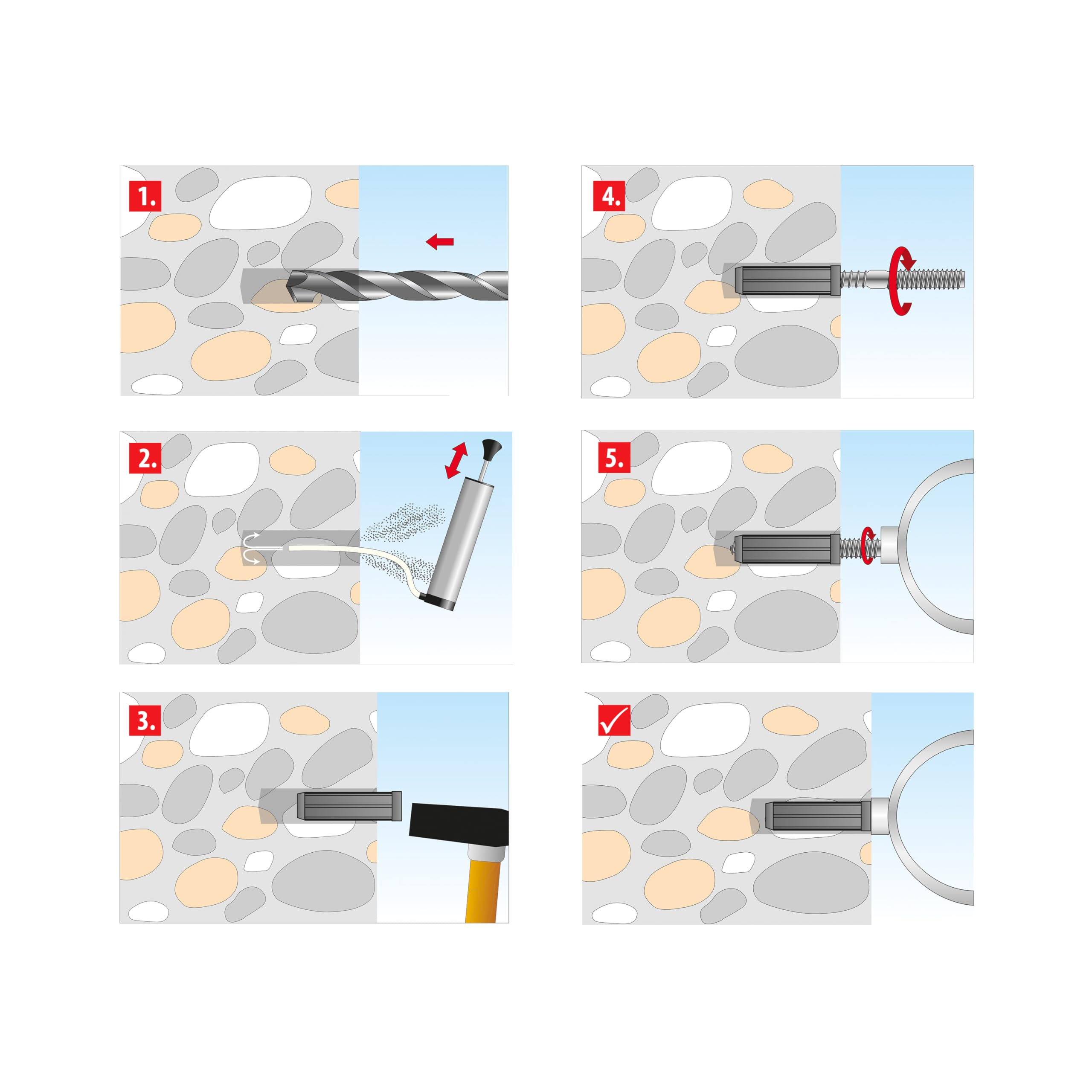 TOX Tasselli per isolamento acustico Sonic 12/40, tasselli per isolamento acustico con rivestimento in gomma, per sottostrutture e costruzioni fonoisolanti, 100 pezzi, 018100121