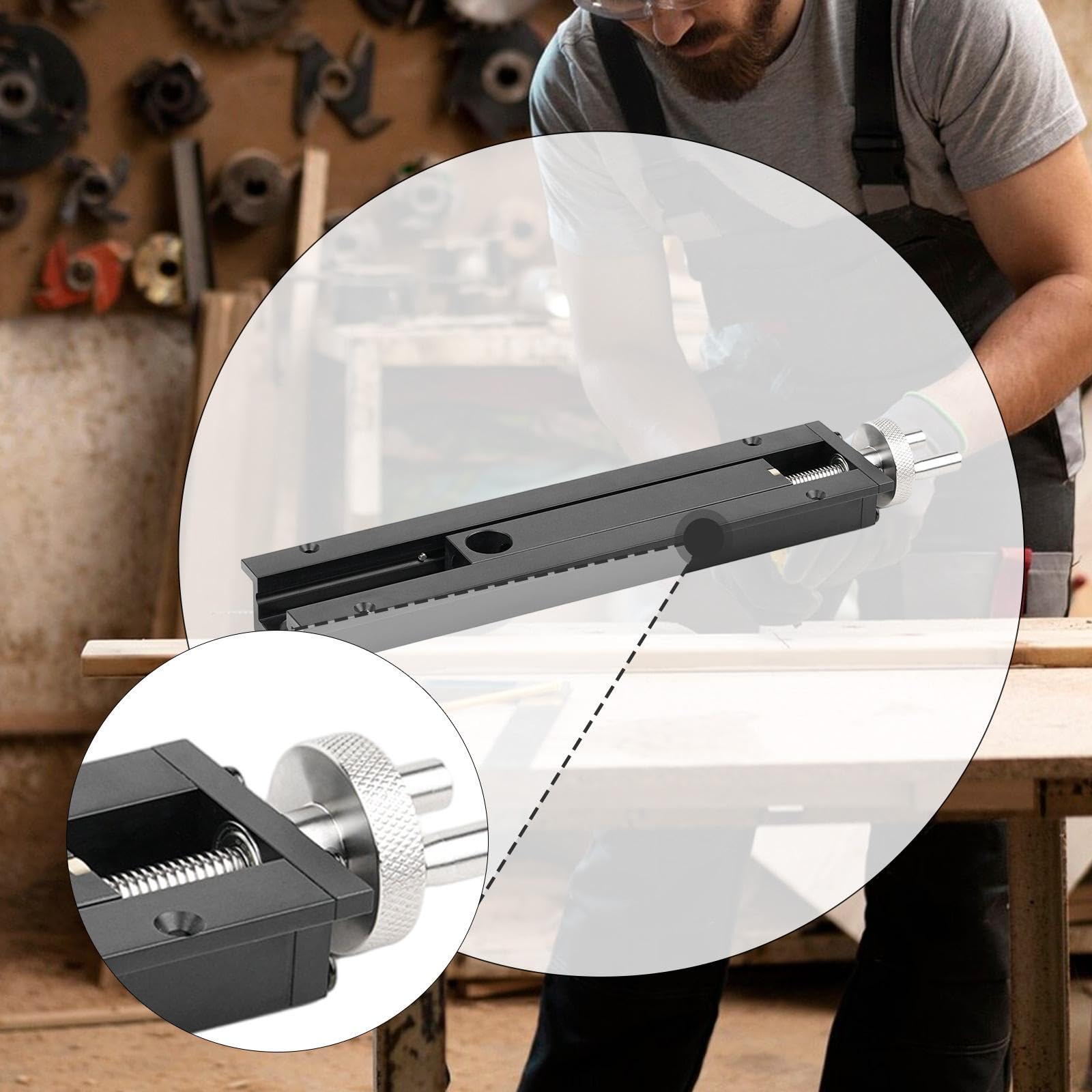 Colcolo Tornillo de banco para carpintería, accesorio de tornillo de banco de inercia, herramienta de carpintero, abrazadera ajustable, de de mesa para el, Style a
