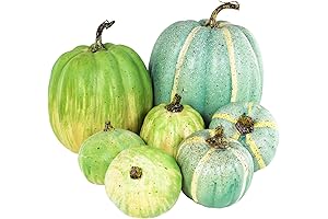 Winlyn Assorted Teal and Green Pumpkin Décor