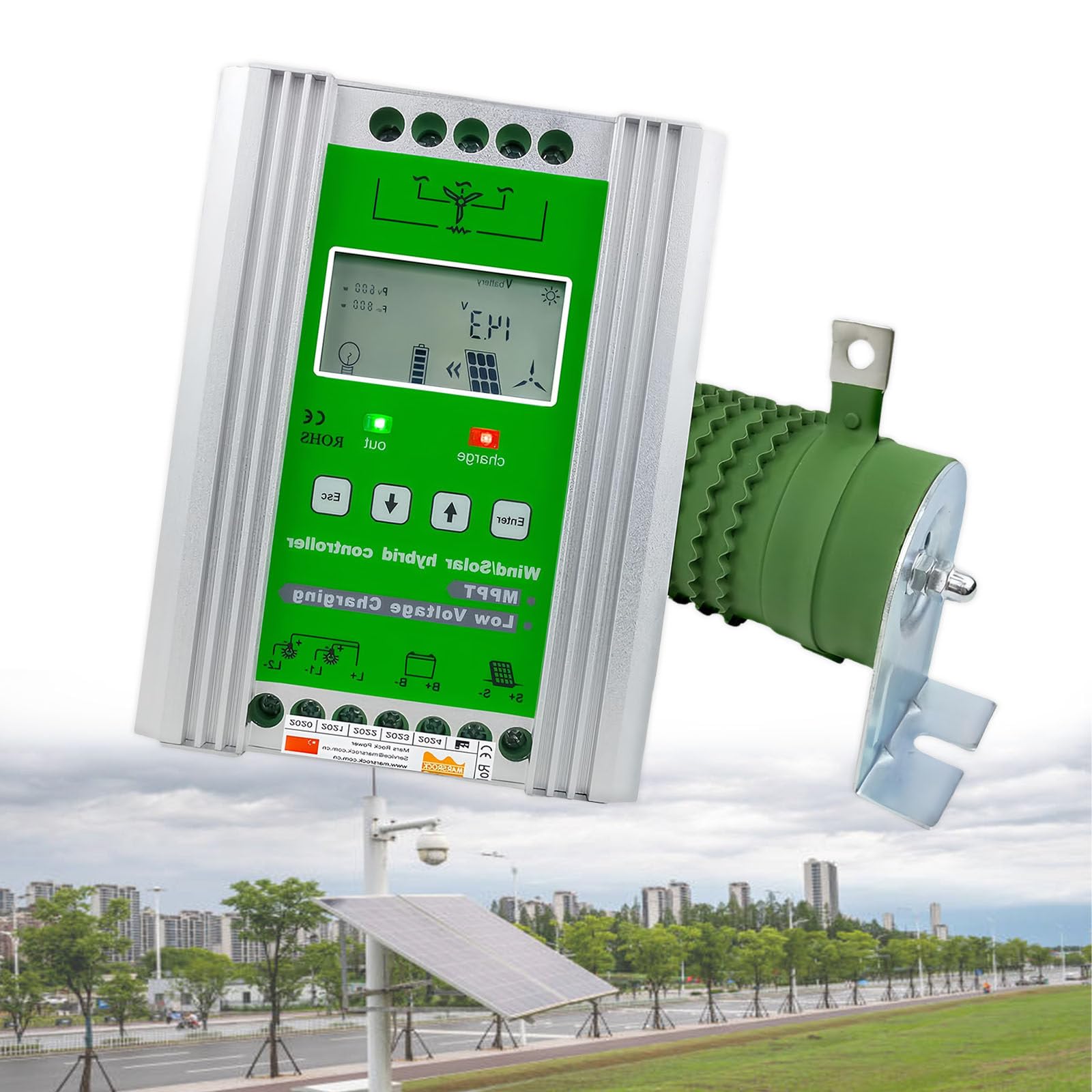 12 V/24 V/48 V Off Grid Mppt Wind Solar Hybrid Laderegler, 1000 W Windturbine Und 1000 W Solarpanel Laderegler Mit Boost Funktion Und Lastabwurf,12V-1000W