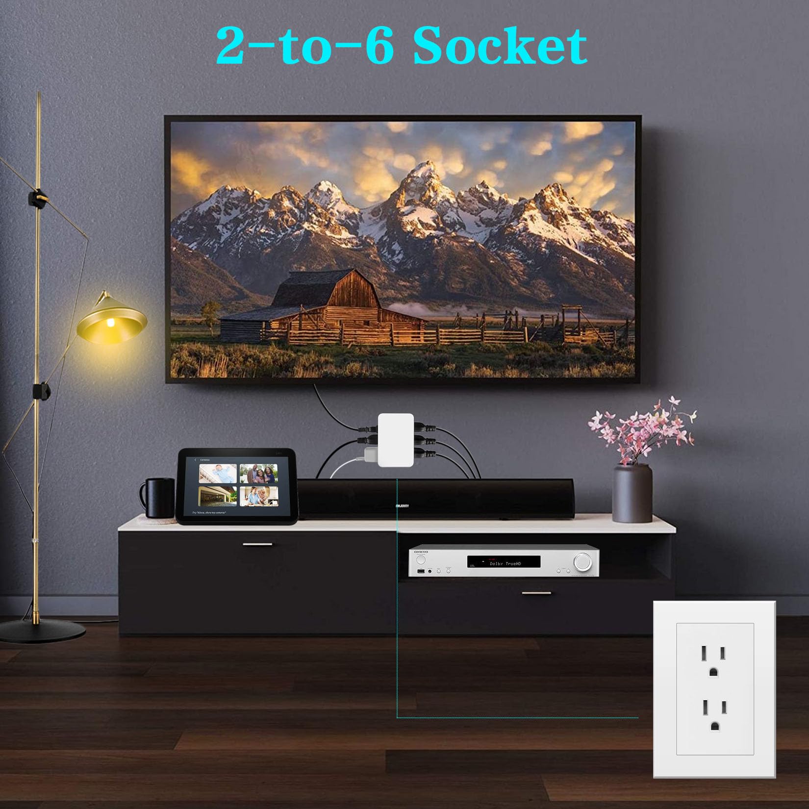 6 Outlet Wall Adapter - Slim & Safe -5 6 Outlet Wall Adapter - Slim & Safe -5