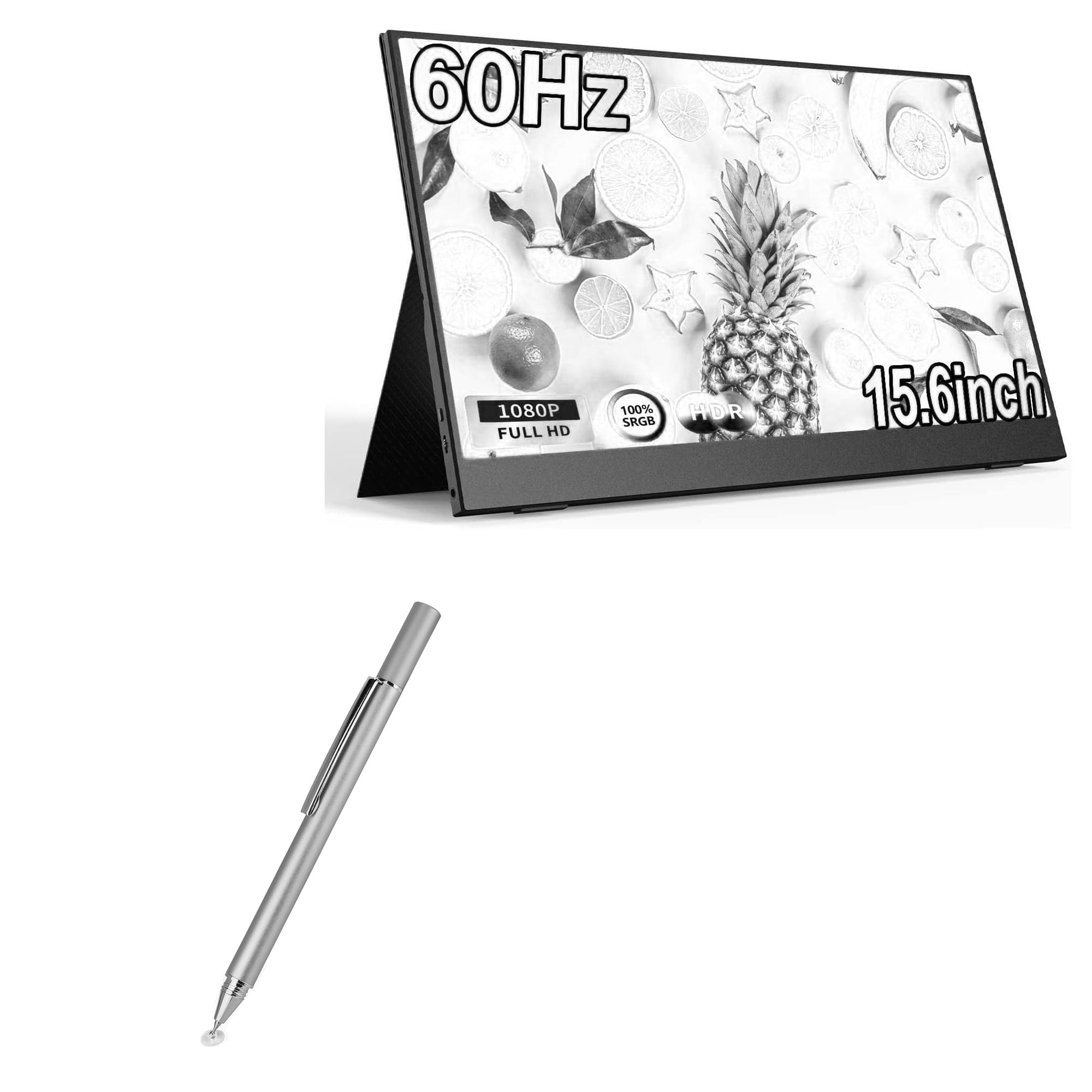 BoxWave Stylus Pen Compatible with JUSTTHINK Touchscreen Portable Monitor (15.6 in) - FineTouch Capacitive Stylus, Super Precise Stylus Pen - Metallic Silver