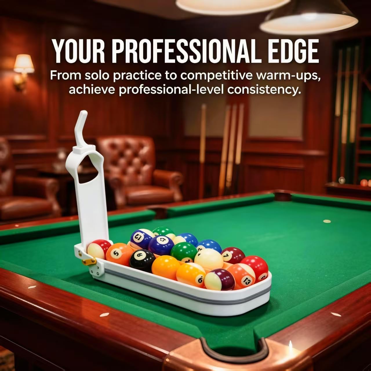 Billiards Training Aids, 3D Printed Pool Ball Rack, Holds 15 Balls, Portable Practice, Includes Screwdriver & Rubber Bands,Billiard Training Tools Pool Accessories