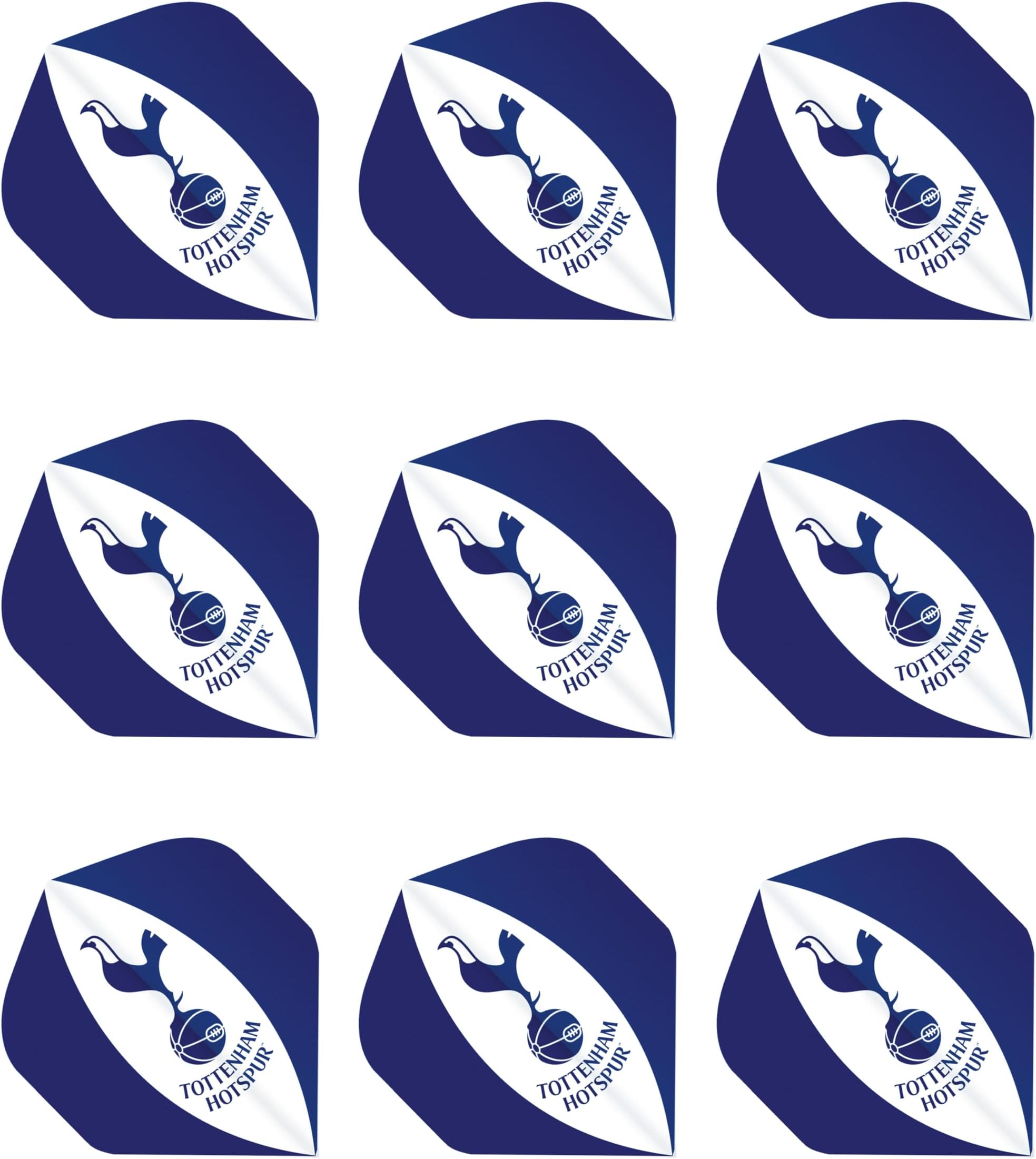 FOCO Officially Licensed Tottenham Hotspur Football Club Dart Flights Extra Thick 75 Micron - 3 Sets per pack (9 darts Flights in total) - Professional Darts Accessories