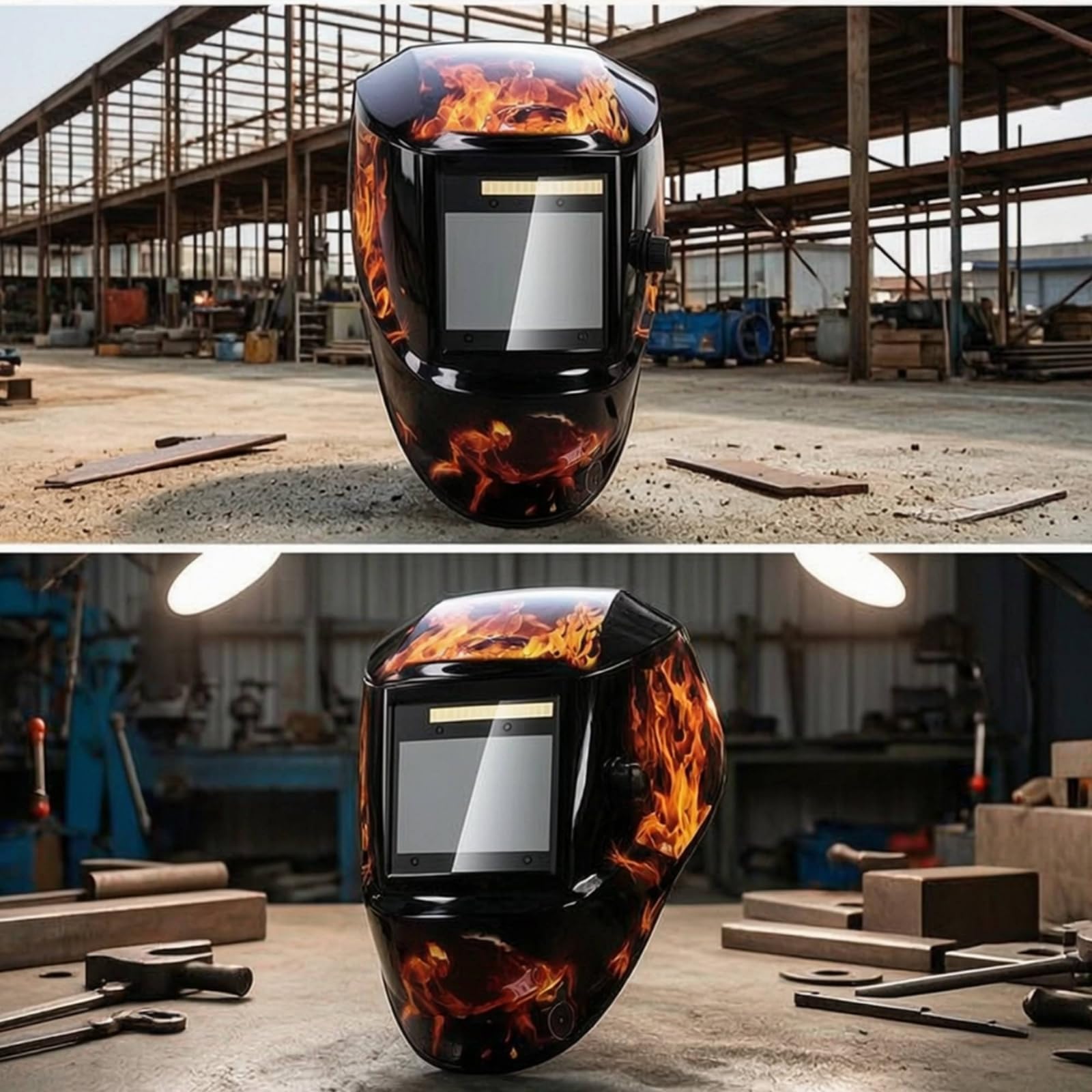 Amagogo de Soldar Máscara Casco Visera Pantalla con Autooscurecimiento Ajuste Cómodo y Protección contra Chispas y Residuos Adecuada para Soldadores Taller Bricolaje