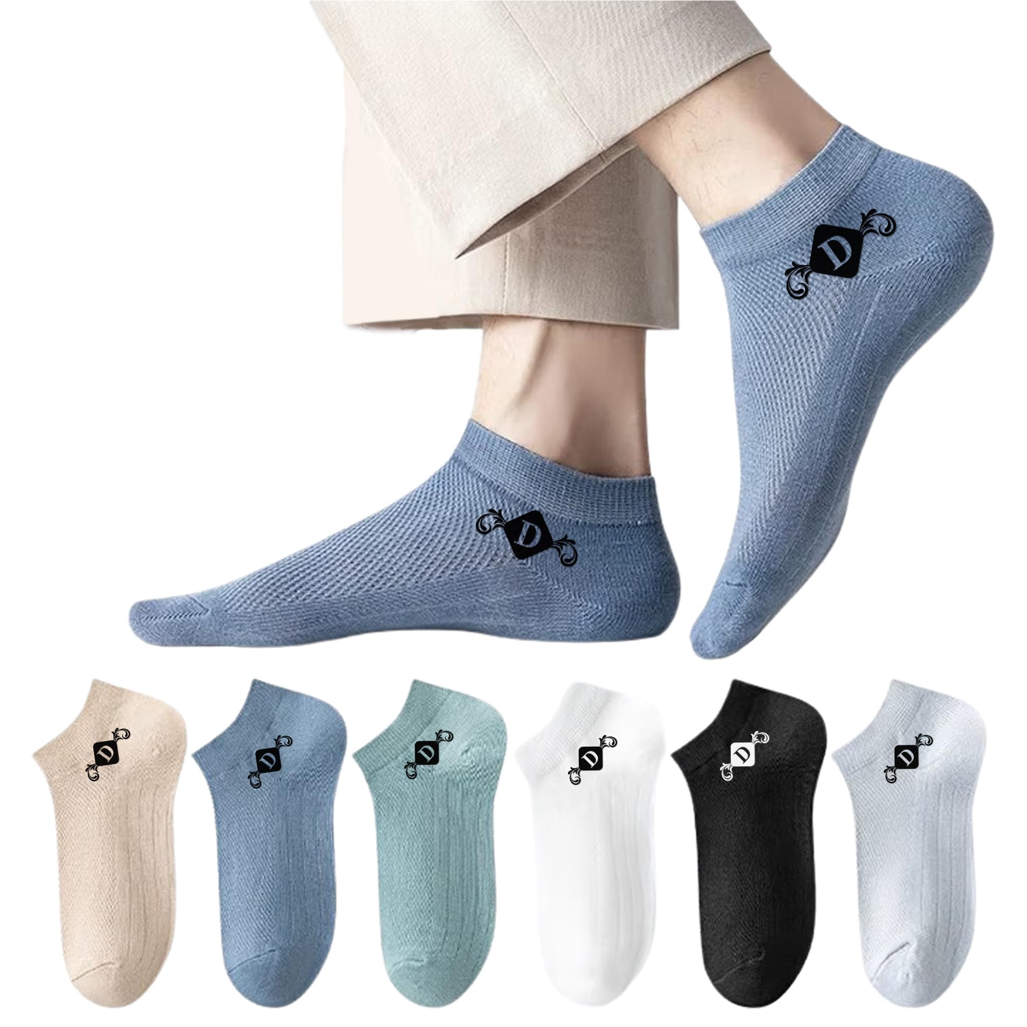 Ankle Length Socks For Men And Women Free Size Pack of 6 | Made With Cotton Breathable, Anti Odour & Moisture Absorbent Combed cotton unisex Cute Multicolor design (Multi Color)-image-31